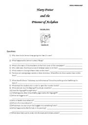 English Worksheet: Harry Potter and the Prisoner of Azkaban - movie worksheet