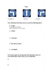 English worksheet: Giving directions 