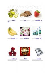 English Worksheet: THIS / THESE