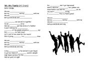 English Worksheet: Song: We are family