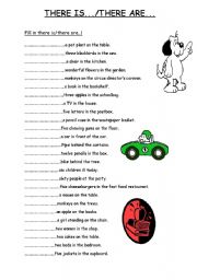 English Worksheet: There is...there are