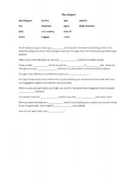 English Worksheet: Airport Gap Filling Exercise