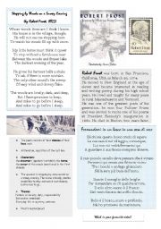 English Worksheet: Robert  Frost and 