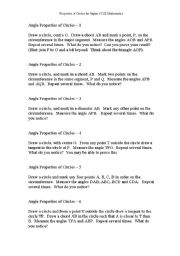 English worksheet: angles