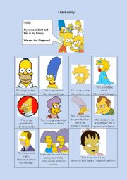 English Worksheet: The Simpson  Family