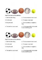 English worksheet: Ball Idioms