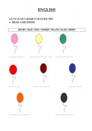 English worksheet: Colours