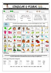 English Worksheet: Singular & Plural