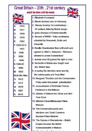 English Worksheet: Great Britain in the 20th ,21st century