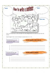 English Worksheet: How to write correct sentences