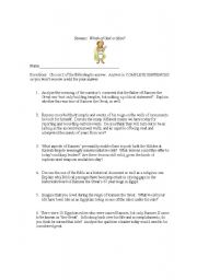 English Worksheet: rameses wrath of god or man worksheet