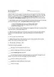 English Worksheet: Nonfiction Book Report