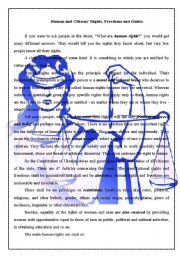 English Worksheet: Human rights and freedoms