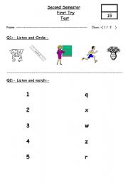 English Worksheet: listening test