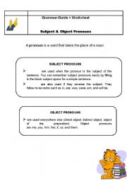 English worksheet: Subject and Object Pronouns