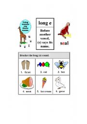 English Worksheet: PHONETHICS  LONG E