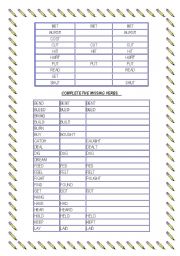 English Worksheet: TO PRACTICE IRREGULAR VERBS