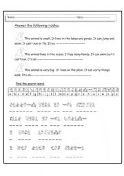 English Worksheet: riddles