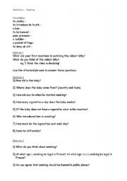 English Worksheet: Addiction - Smoking and Indonesian Baby Smoking