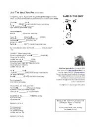 English Worksheet: Just The Way You Are (Bruno Mars)