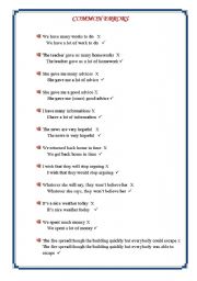 English Worksheet: common errors to be avoided +false friends+silent letters