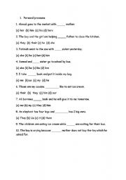 English Worksheet: Pronouns
