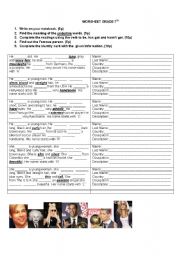 English Worksheet: describing famous people