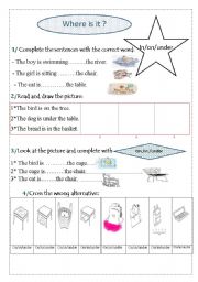 English Worksheet: prepositions  part 1