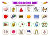 English worksheet: THE ODD ONE OUT