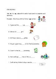 English worksheet: End Blends