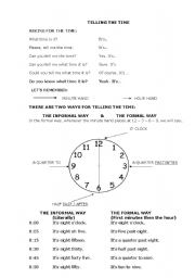English Worksheet: The time