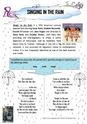 English Worksheet: SONG: Singing in the Rain