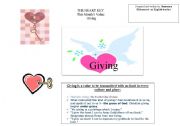 English worksheet: teaching values: Giving