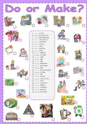English Worksheet: Do or Make