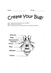 English worksheet: Create Your Bug