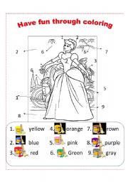 English Worksheet: have fun colouring