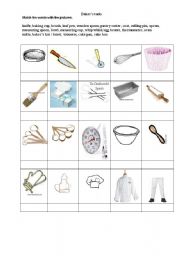 English Worksheet: Bakers tools