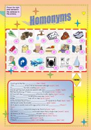 English Worksheet: Homonyms