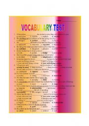 English Worksheet: Vocabulary Test