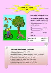 English Worksheet: there is/ there are