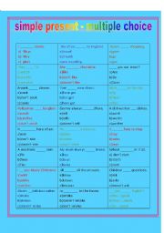 English Worksheet: simple present - multiple choice