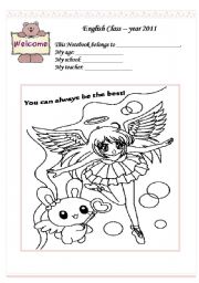 English Worksheet: Cute Notebook Cover 