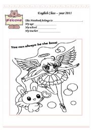 English worksheet: Cute Notebook Cover 