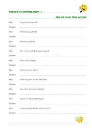 English worksheet: conversation 