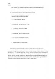 English worksheet: Past Modals