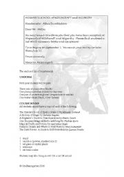 English Worksheet: First Day of School Writing Activity