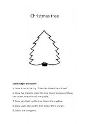 English Worksheet: CHRISTMAS TREE