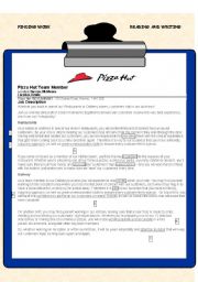 English Worksheet: Job advert and application, vocabulary - with a real advert, key 