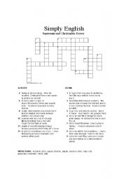 English Worksheet: General  Vocabulary Crossword