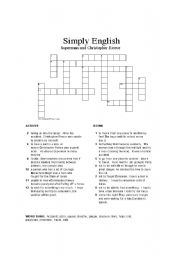 English worksheet: General  Vocabulary Crossword